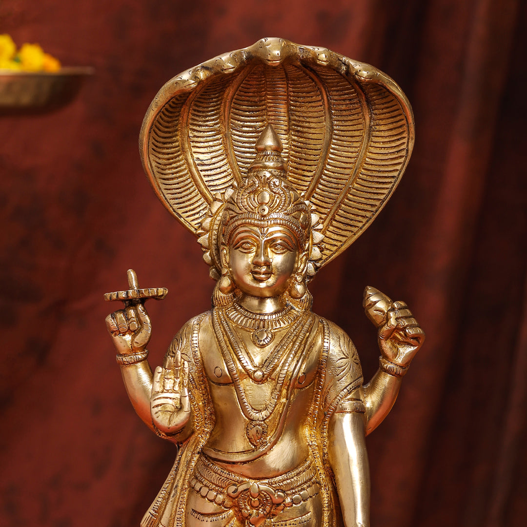 Brass Standing Lord Vishnu Idol (16.5 Inch) Vedansh Craft