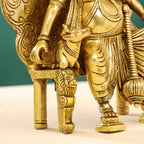 Brass Sitting Ganesha On Throne (Singhasan) Idol (16 Inch) Vedansh Craft