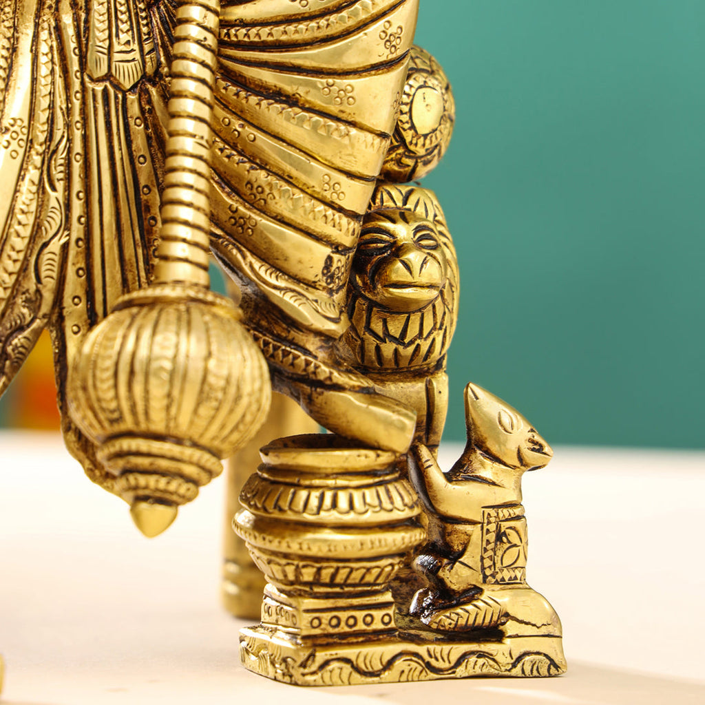 Brass Sitting Ganesha On Throne (Singhasan) Idol (16 Inch) Vedansh Craft