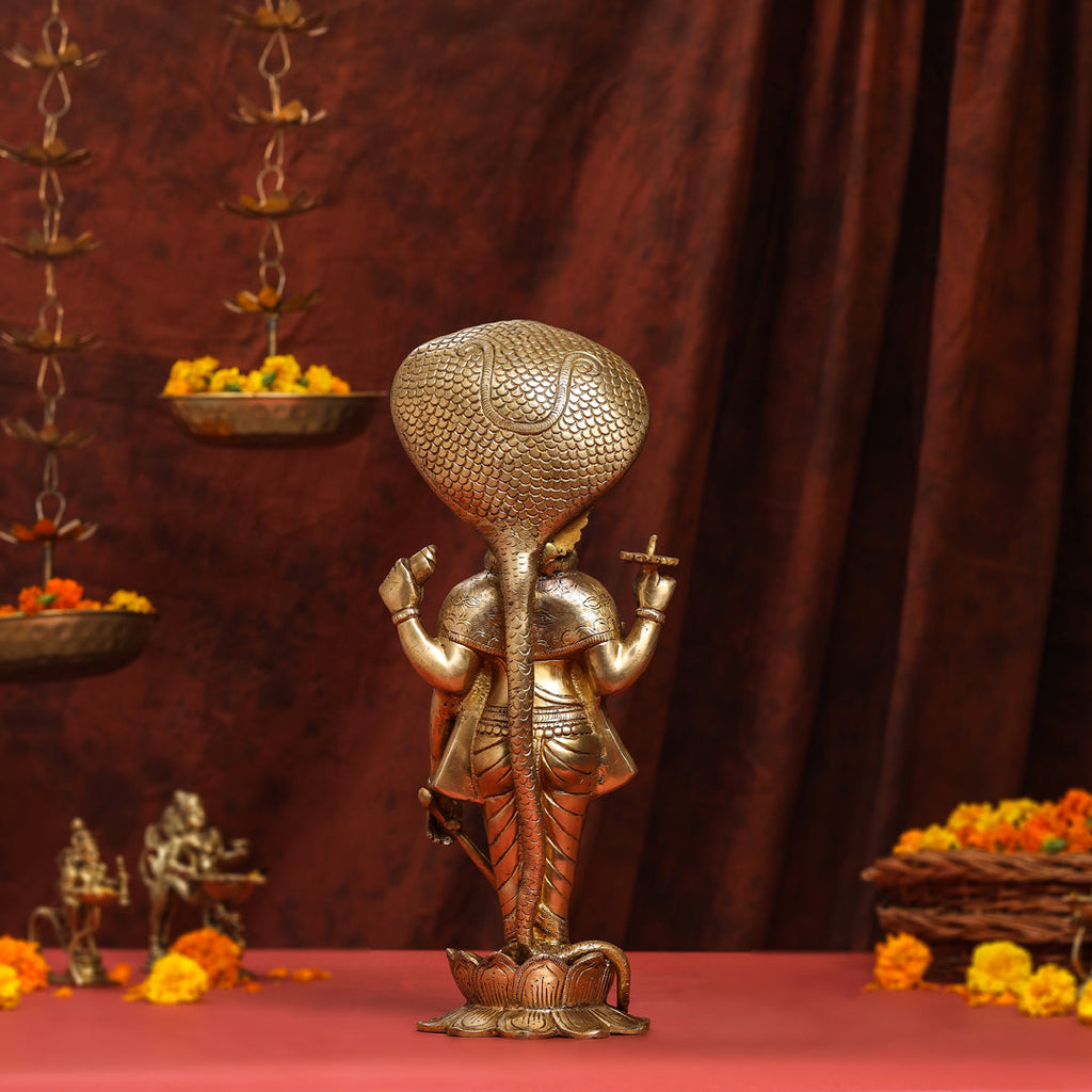 Brass Standing Lord Vishnu Idol (16.5 Inch) Vedansh Craft