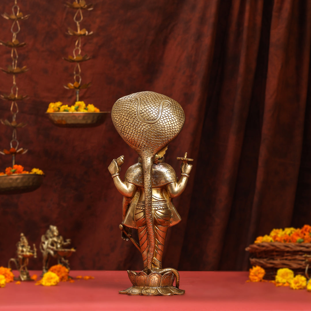 Brass Standing Lord Vishnu Idol (16.5 Inch) Vedansh Craft