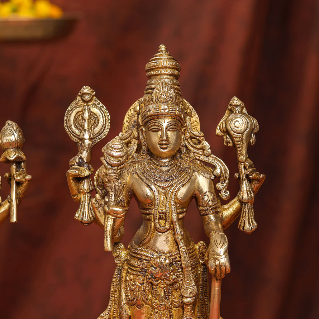 Brass Standing Vishnu Lakshmi Set (15 Inch) Vedansh Craft