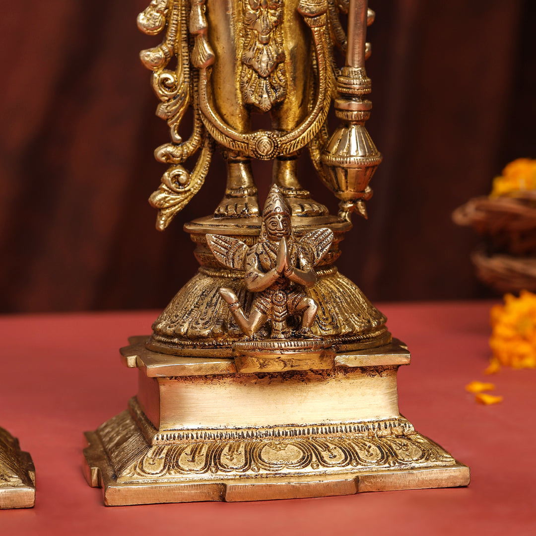 Brass Standing Vishnu Lakshmi Set (15 Inch) Vedansh Craft