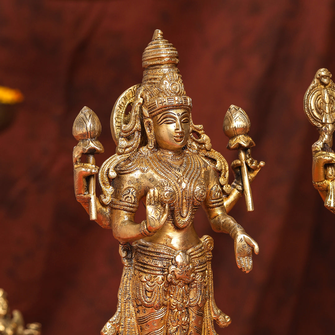 Brass Standing Vishnu Lakshmi Set (15 Inch) Vedansh Craft