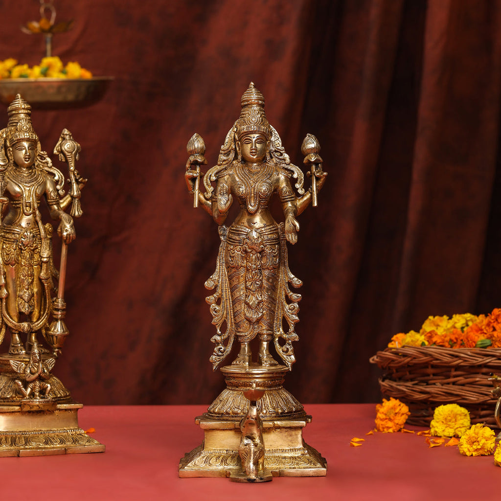 Brass Standing Vishnu Lakshmi Set (15 Inch) Vedansh Craft