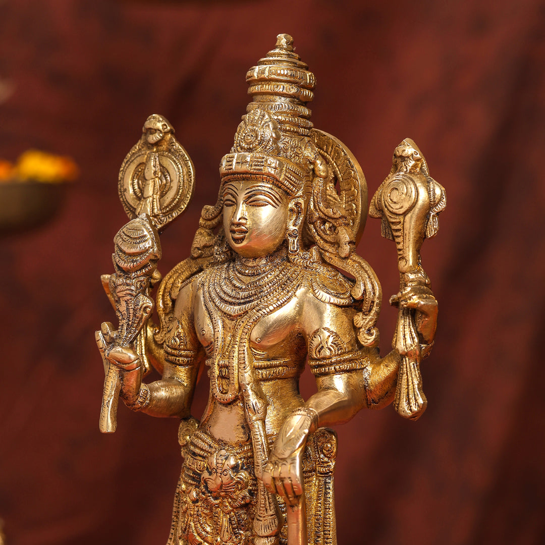 Brass Standing Vishnu Lakshmi Set (15 Inch) Vedansh Craft