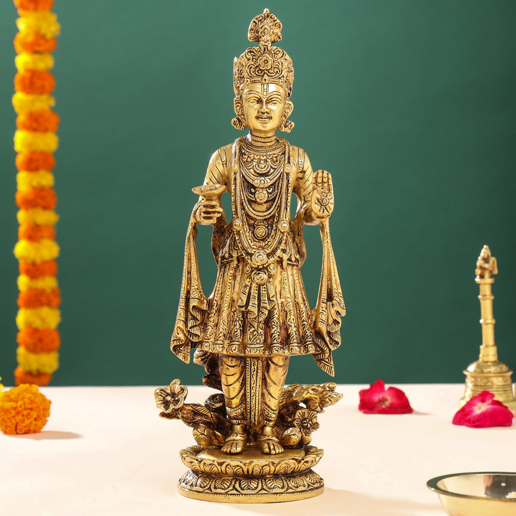 Brass Yogi Swami Narayan Statue (7 Inch) Vedansh Craft