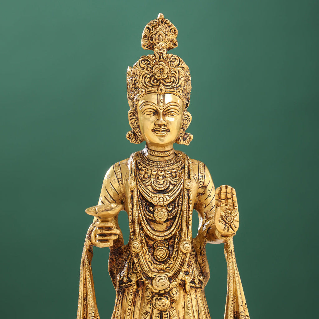Brass Yogi Swami Narayan Statue (7 Inch) Vedansh Craft