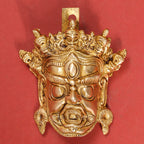 Brass Tibetan Buddhist Mahakala Mask Wall Hanging (5 Inch) Vedansh Craft