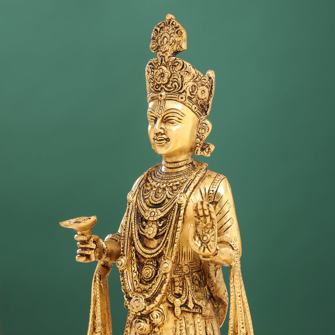 Brass Yogi Swami Narayan Statue (7 Inch) Vedansh Craft