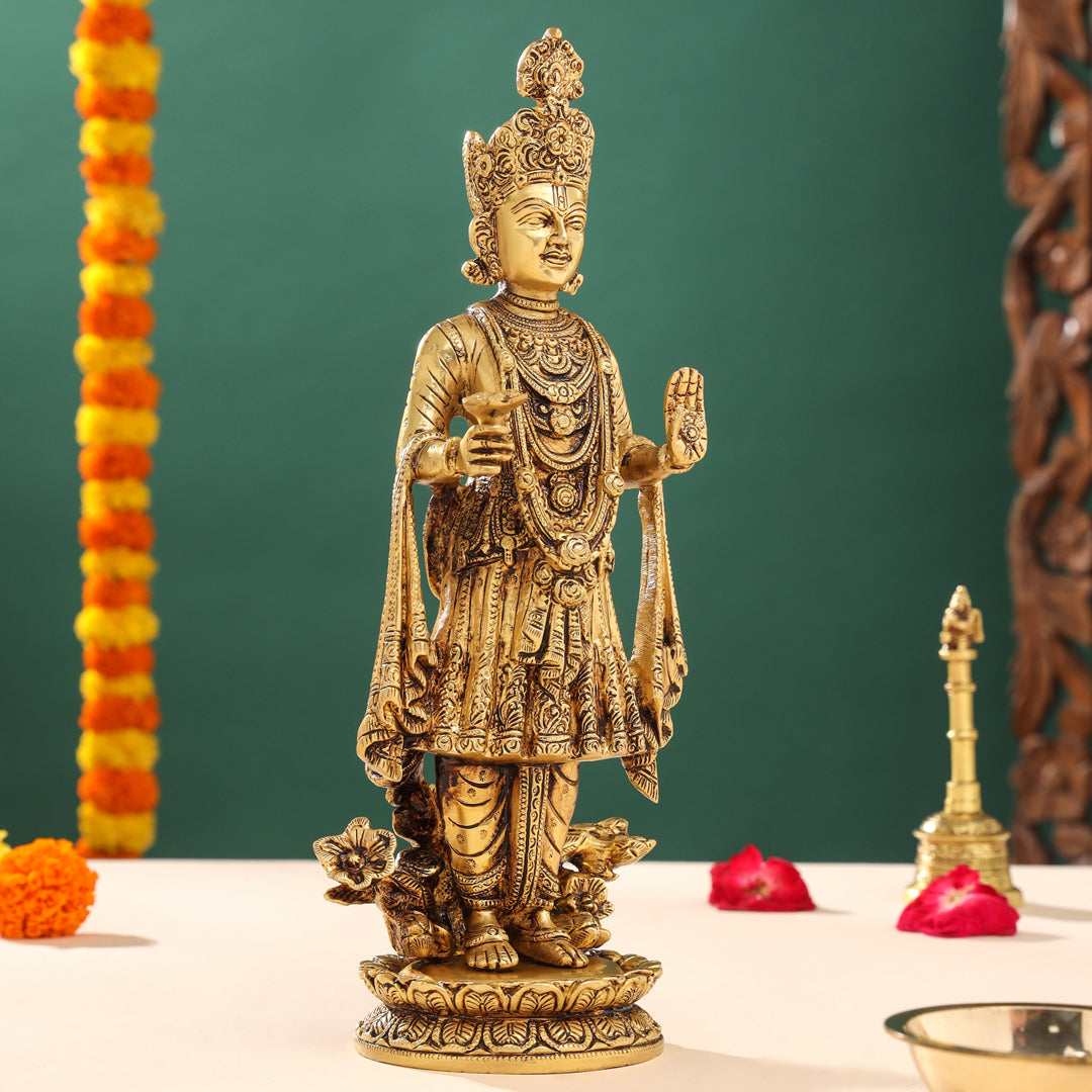 Brass Yogi Swami Narayan Statue (7 Inch) Vedansh Craft