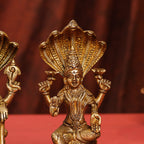 Brass Sitting Vishnu Lakshmi Set (8.5 Inch) Vedansh Craft