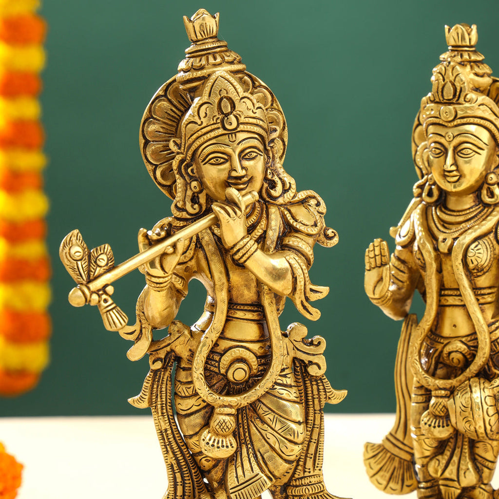 Brass Superfine Standing Radha krishna Idols Set (12 Inch) Vedansh Craft