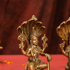 Brass Sitting Vishnu Lakshmi Set (8.5 Inch) Vedansh Craft