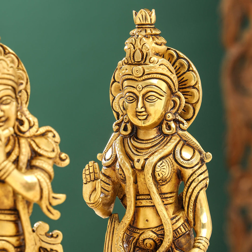 Brass Superfine Standing Radha krishna Idols Set (12 Inch) Vedansh Craft