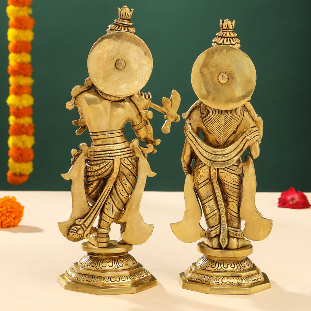 Brass Superfine Standing Radha krishna Idols Set (12 Inch) Vedansh Craft