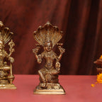 Brass Sitting Vishnu Lakshmi Set (8.5 Inch) Vedansh Craft