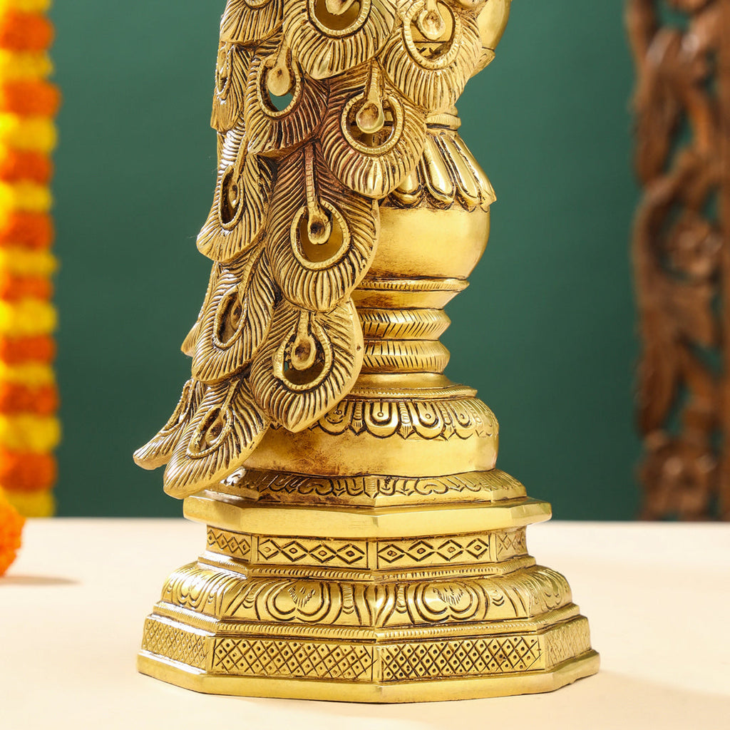 Brass Decorative Peacock Figurine (20 Inch) Vedansh Craft