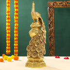 Brass Decorative Peacock Figurine (20 Inch) Vedansh Craft