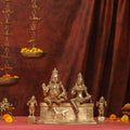 Brass Sitting Kuber And Lakshmi Idol (12 Inch) Vedansh Craft