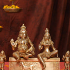 Brass Sitting Kuber And Lakshmi Idol (12 Inch) Vedansh Craft