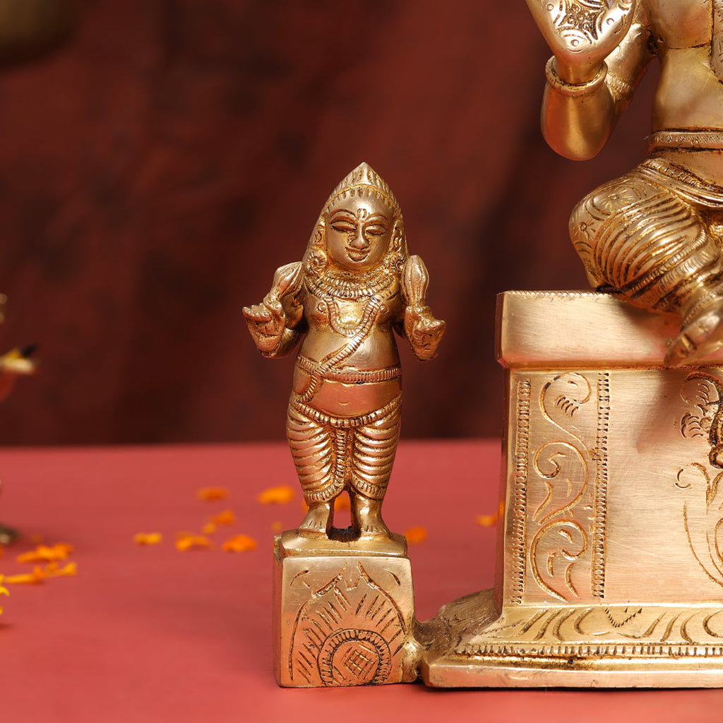 Brass Sitting Kuber And Lakshmi Idol (12 Inch) Vedansh Craft