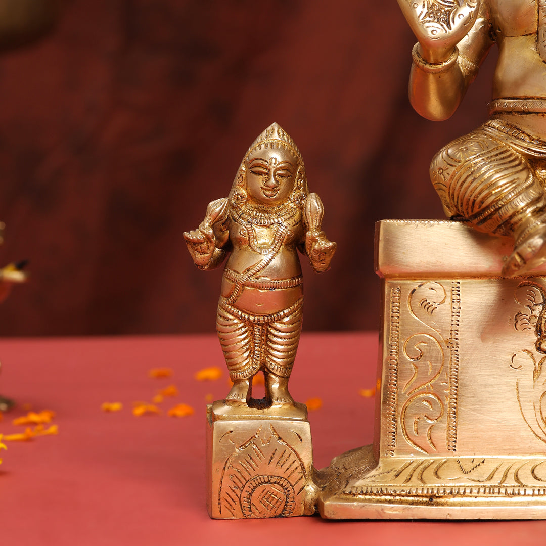 Brass Sitting Kuber And Lakshmi Idol (12 Inch) Vedansh Craft