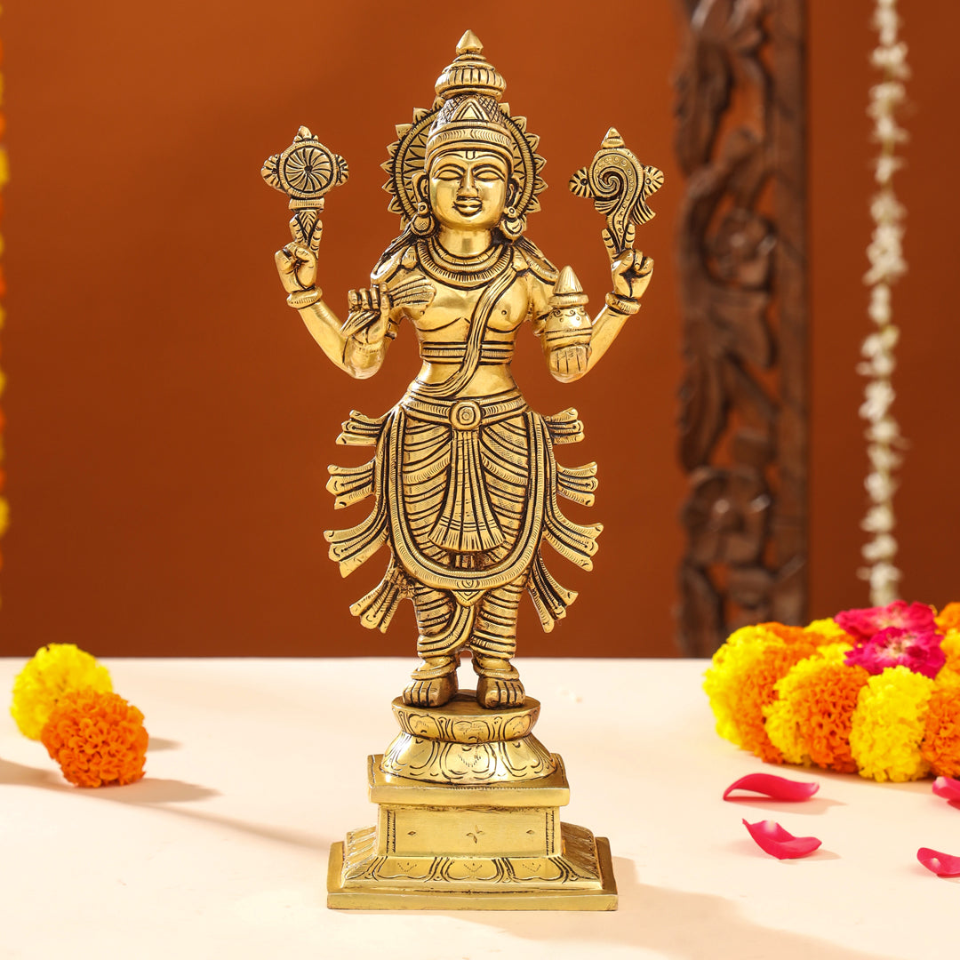 Brass Lord Dhanvantari Idol (13 Inch) Vedansh Craft