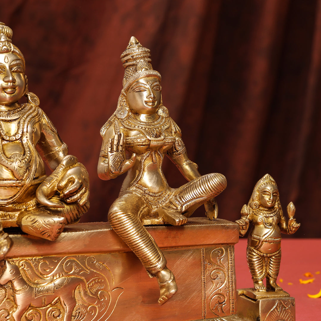 Brass Sitting Kuber And Lakshmi Idol (12 Inch) Vedansh Craft