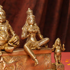 Brass Sitting Kuber And Lakshmi Idol (12 Inch) Vedansh Craft