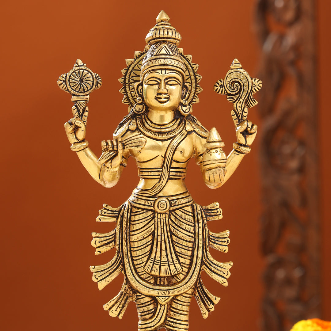 Brass Lord Dhanvantari Idol (13 Inch) Vedansh Craft