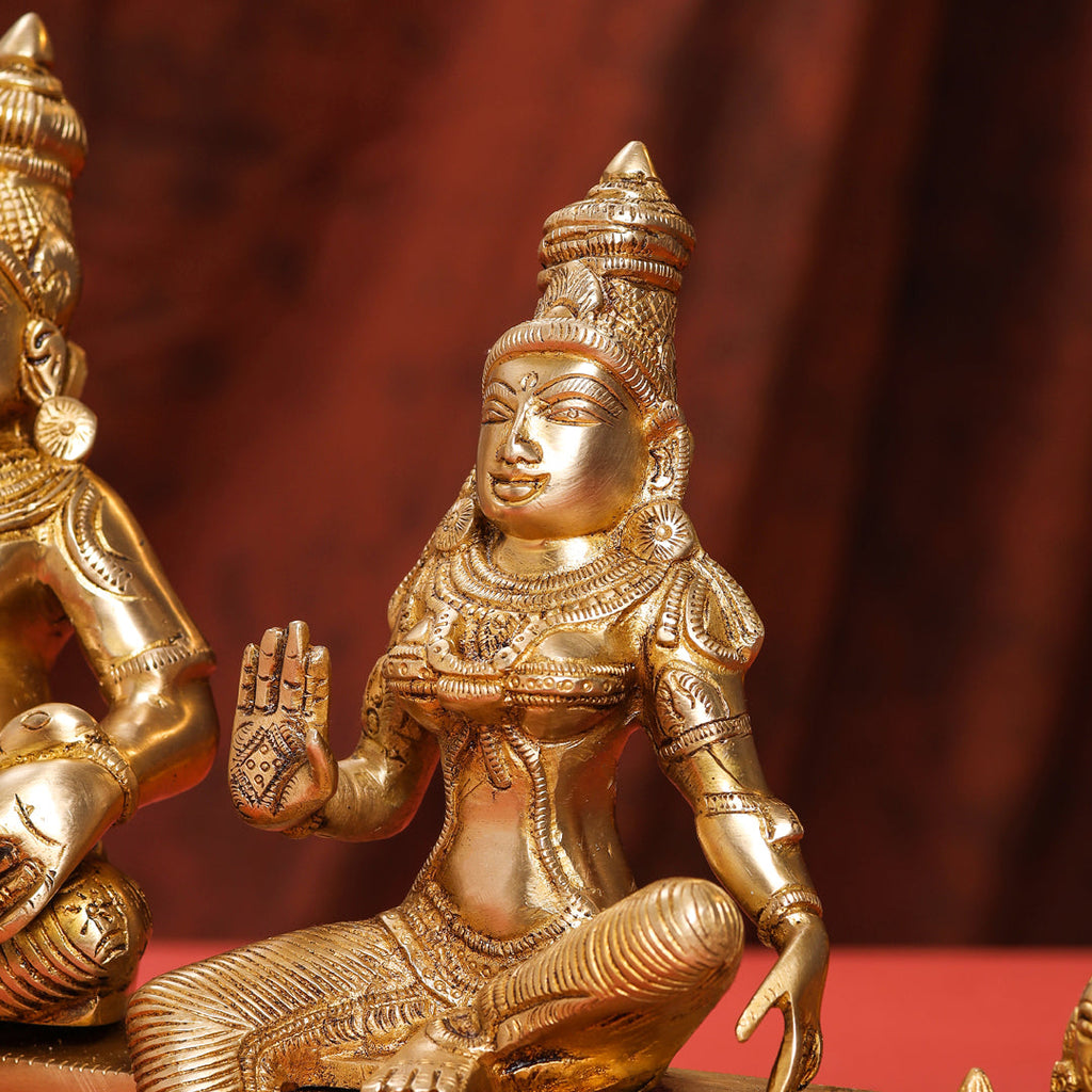 Brass Sitting Kuber And Lakshmi Idol (12 Inch) Vedansh Craft