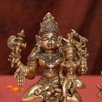 Brass Shiva Parvati Sitting Statue Vedansh Craft
