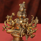 Brass Shiva Parvati Sitting Statue Vedansh Craft