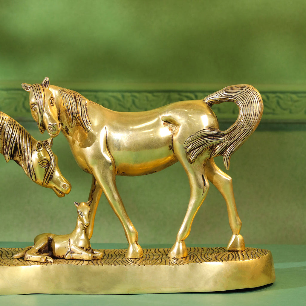 Brass Modern Horse Showpiece (11 Inch) Vedansh Craft