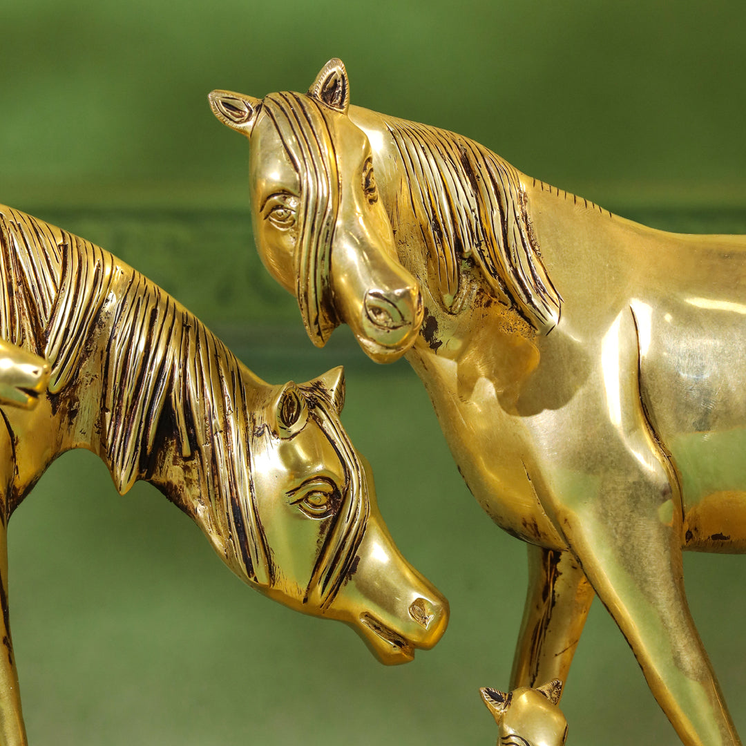 Brass Modern Horse Showpiece (11 Inch) Vedansh Craft