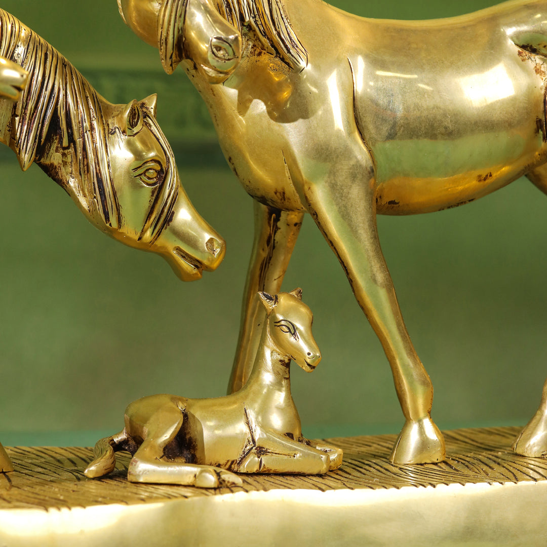 Brass Modern Horse Showpiece (11 Inch) Vedansh Craft
