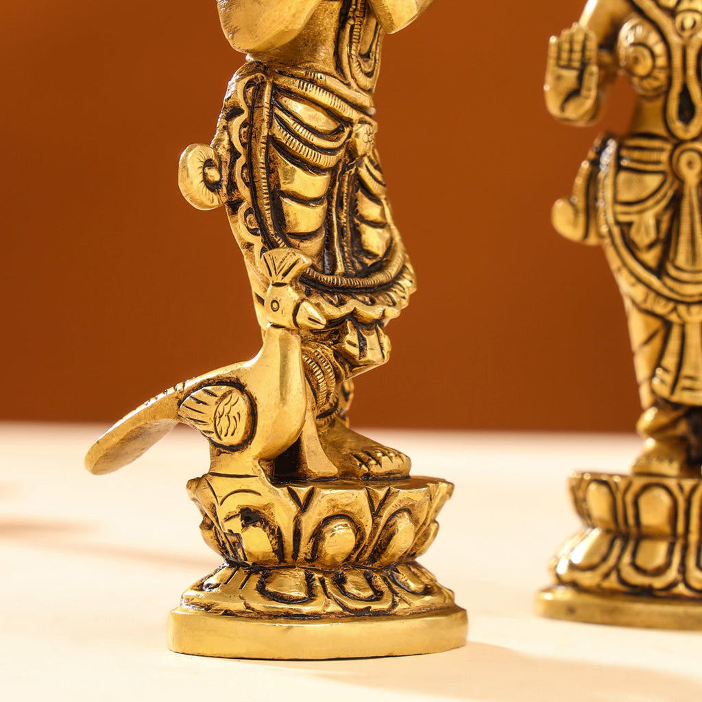 Brass Superfine Standing Radha krishna Idols Set (7 Inch) Vedansh Craft