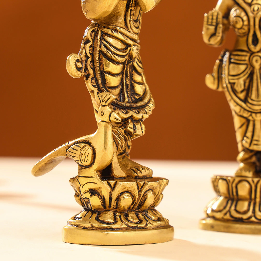 Brass Superfine Standing Radha krishna Idols Set (7 Inch) Vedansh Craft