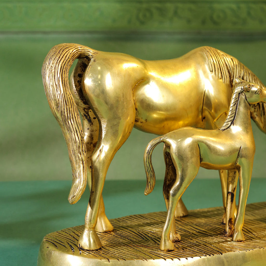 Brass Modern Horse Showpiece (11 Inch) Vedansh Craft