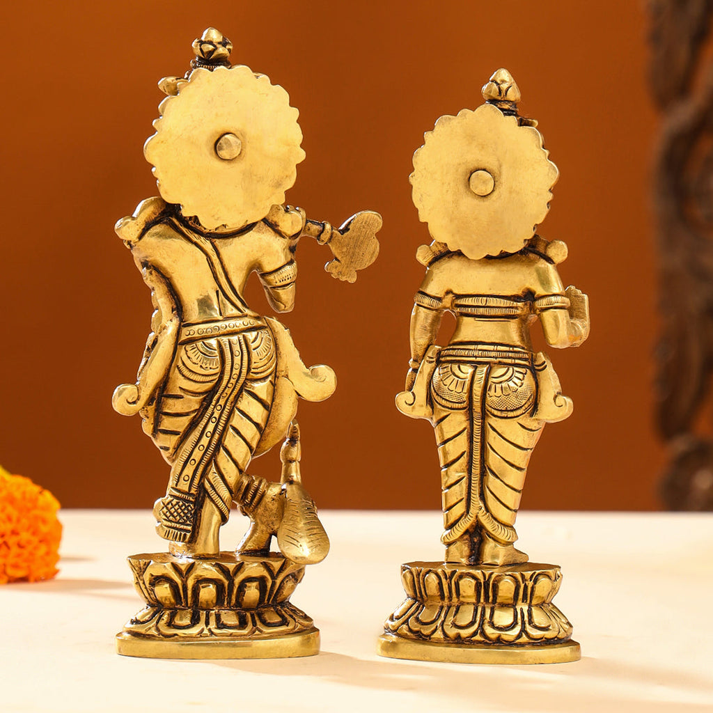 Brass Superfine Standing Radha krishna Idols Set (7 Inch) Vedansh Craft