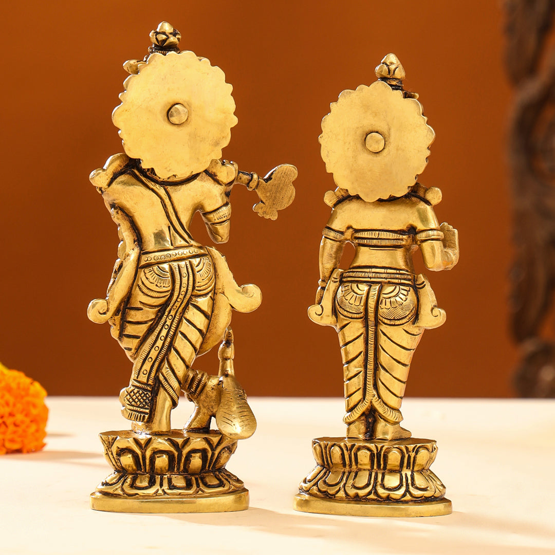 Brass Superfine Standing Radha krishna Idols Set (7 Inch) Vedansh Craft