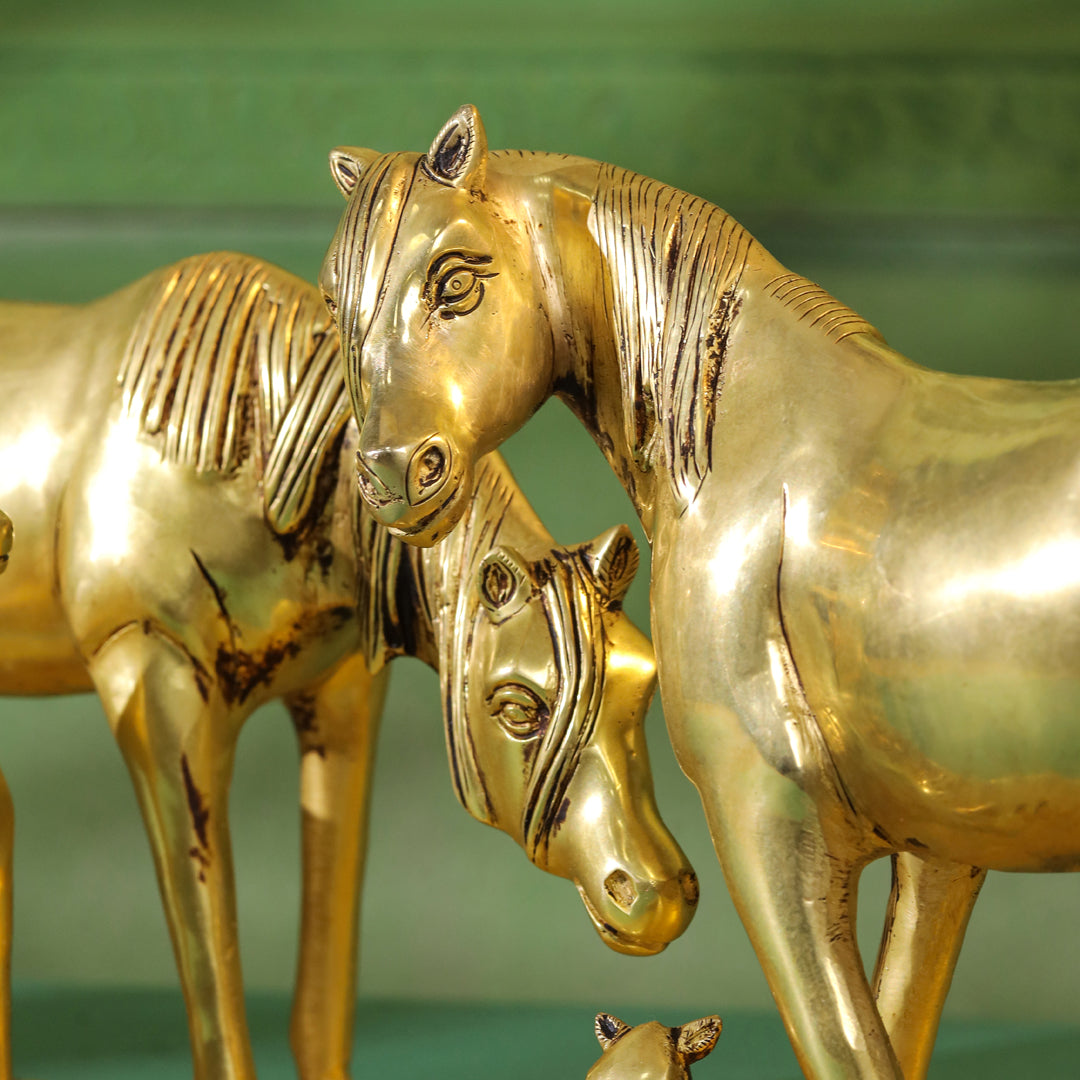 Brass Modern Horse Showpiece (11 Inch) Vedansh Craft
