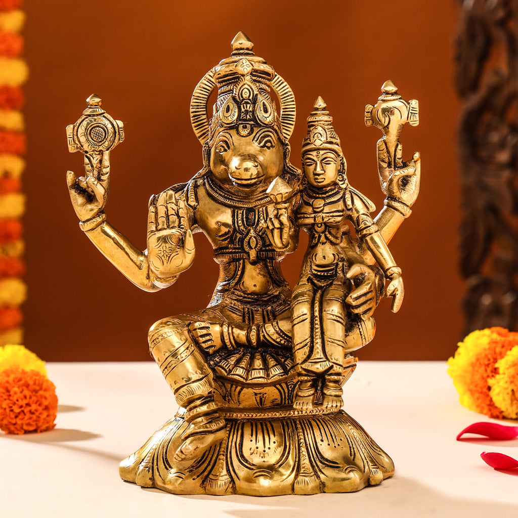 Brass Superfine Sitting Varaha Lakshmi Idol (10 Inch) Vedansh Craft