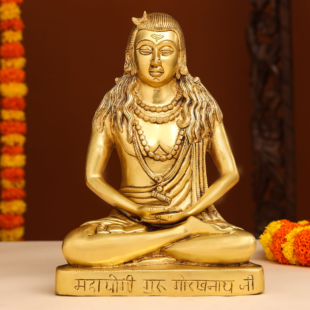 Brass Saint Gorakhnath Statue (11.5 Inch) Vedansh Craft