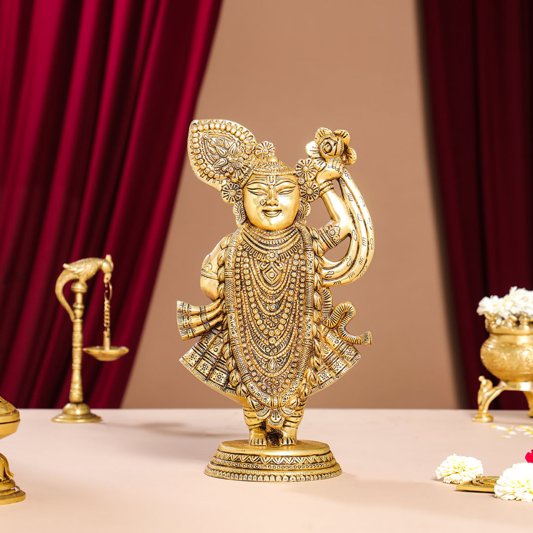 Brass Lord Shrinathji Idol (13 Inch) Vedansh Craft