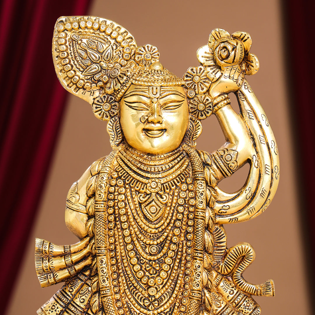 Brass Lord Shrinathji Idol (13 Inch) Vedansh Craft