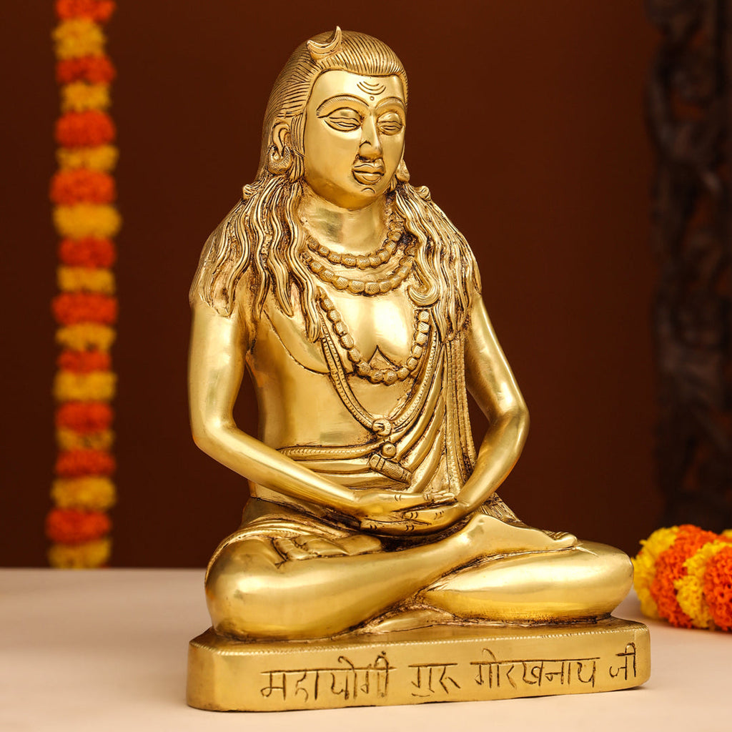 Brass Saint Gorakhnath Statue (11.5 Inch) Vedansh Craft