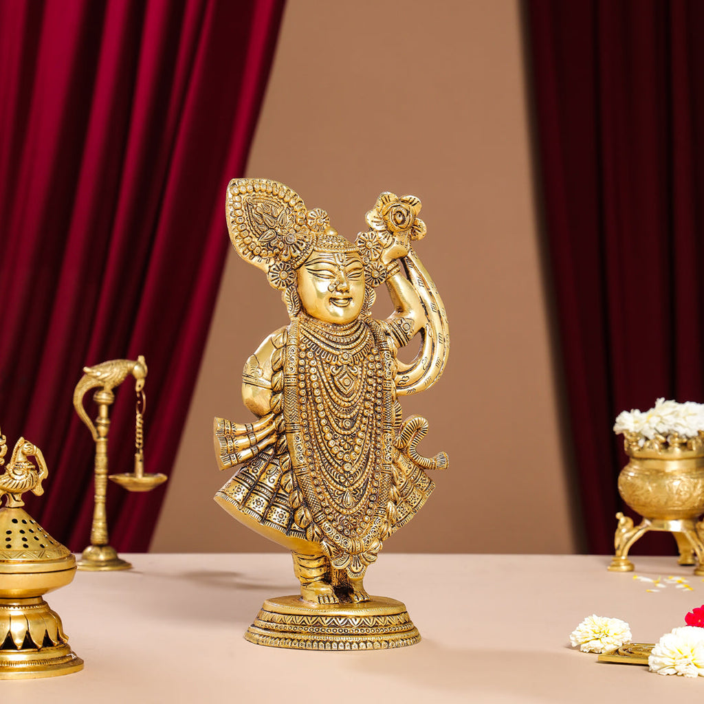 Brass Lord Shrinathji Idol (13 Inch) Vedansh Craft