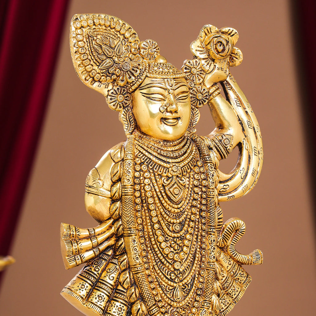 Brass Lord Shrinathji Idol (13 Inch) Vedansh Craft
